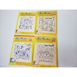 AUNT MARTHA HOT IRON TRANSFERS Baseball Penguin Puppet Tramp SEALED UNCUT